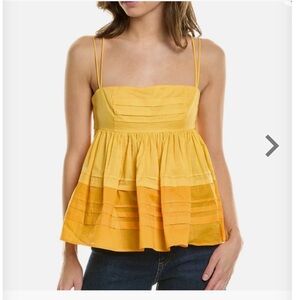 STAUD Theo top in yellow. Size 4. NWOT